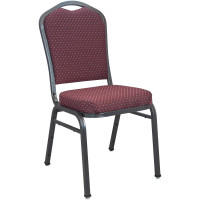 Flash Furniture CBMW-202 Advantage Premium Burgundy-patterned Crown Back Banquet Chair - Silver Vein